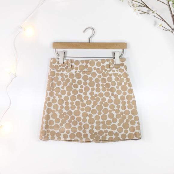 J.Crew | 0 | Tan White Mini Skirt in Dot - Picture 3 of 5